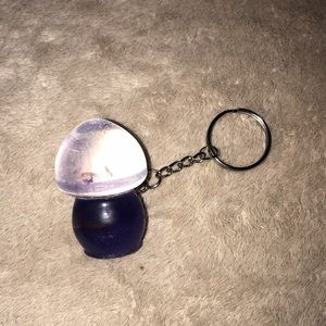 epoxy resin mushroom 🍄 keychain with shell wood heart & wishes